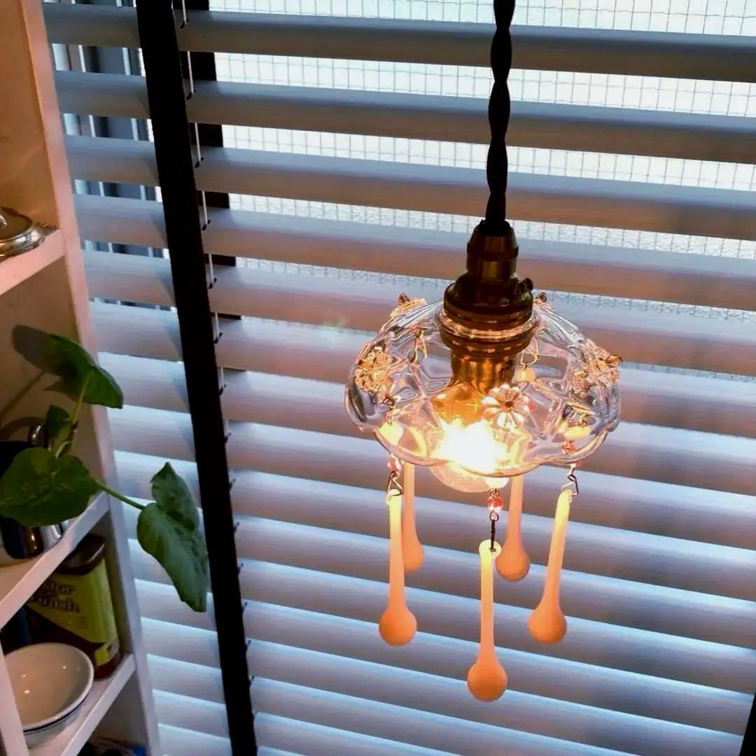 ミニシャンデリア　1920年　オパールセントフランス　アンティーク　シェード