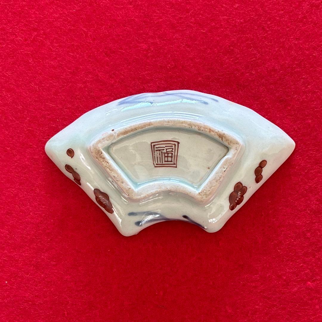 古伊万里　梅花文　扇面形　豆皿　5枚組