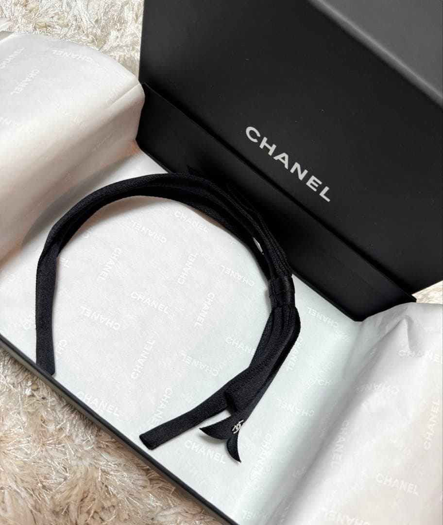 piroz★CHANEL(シャネル)☆美品 リボンカチューシャ ブラック