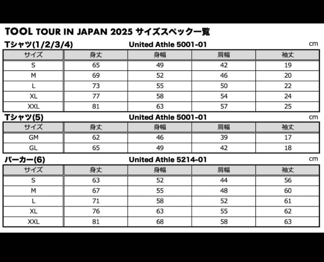 新品 日本限定!!　TOOL 2025来日 Tシャツ L トゥール
