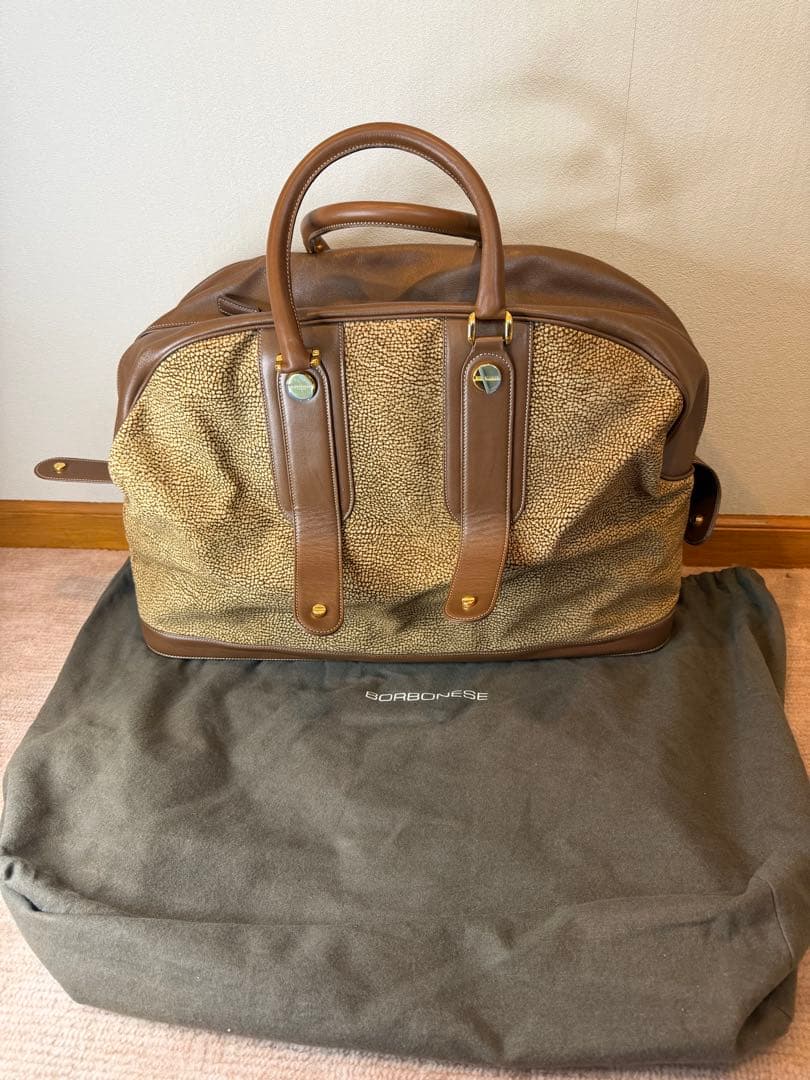 【未使用品】BORNONESEボルボネーゼ ボストンバッグ 大容量　うずら柄