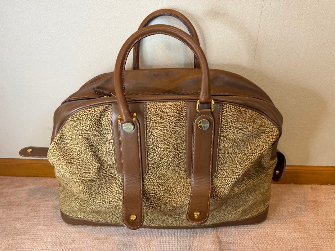 【未使用品】BORNONESEボルボネーゼ ボストンバッグ 大容量　うずら柄