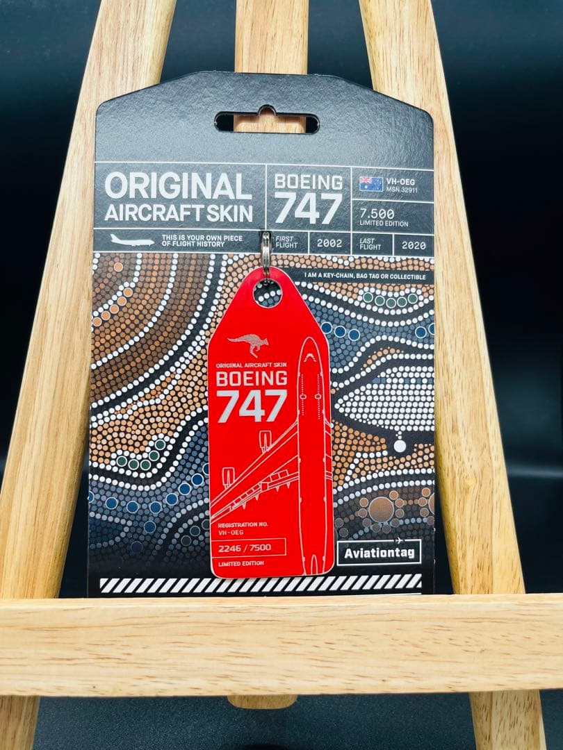 AVIATIONTAG B747 Qantas Red キーホルダー