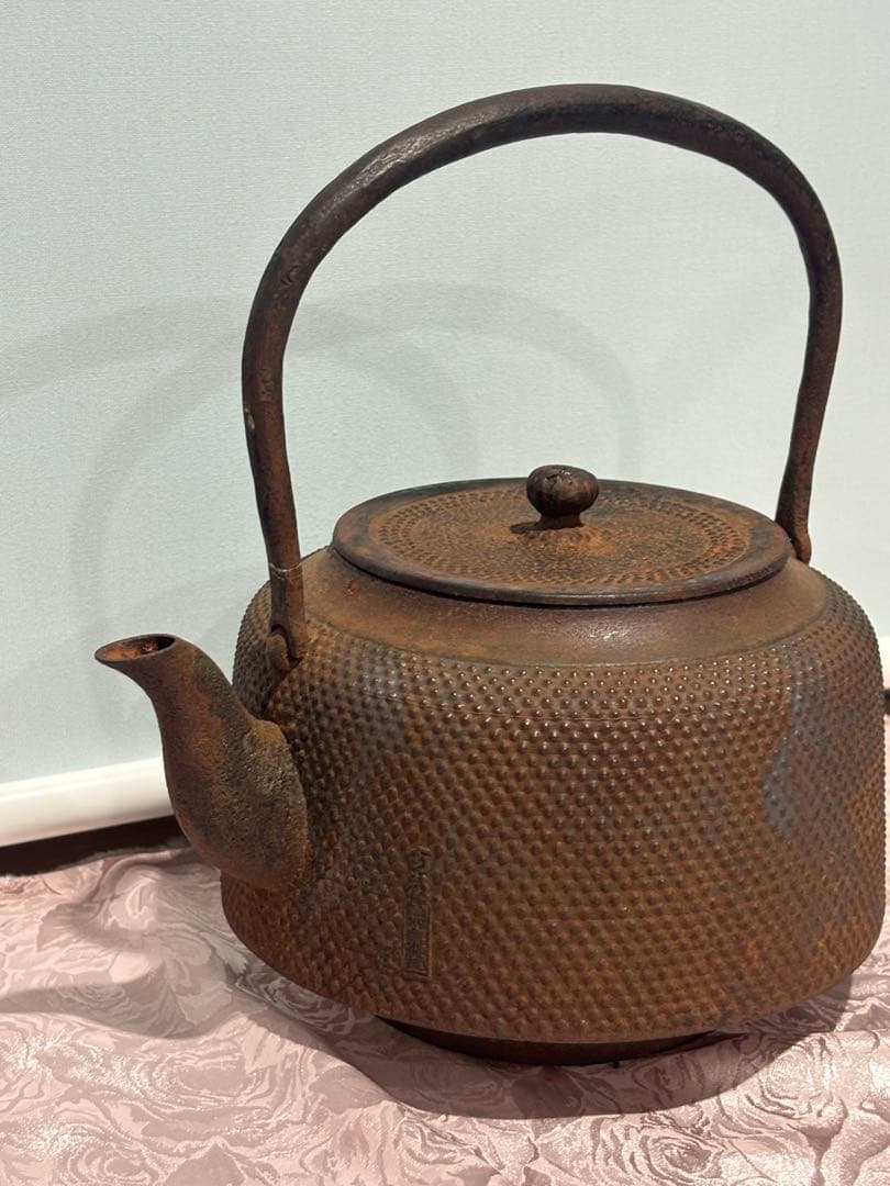 茶道具/鉄瓶/煎茶道具/茶器/鉄製/古董品/鉄瓶/工芸品（724)