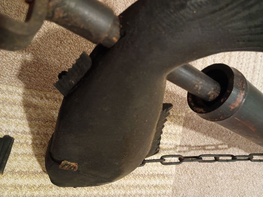 魚　鯛　縁起物　アンティーク古民家骨董囲炉裏吊 自在鉤 竹製 自在鍵 古道具