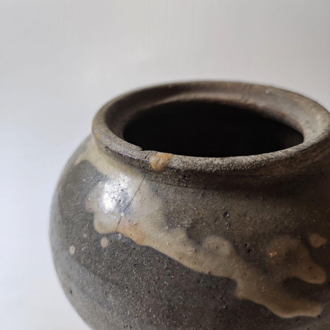 古丹波　白釉流しうるか壺