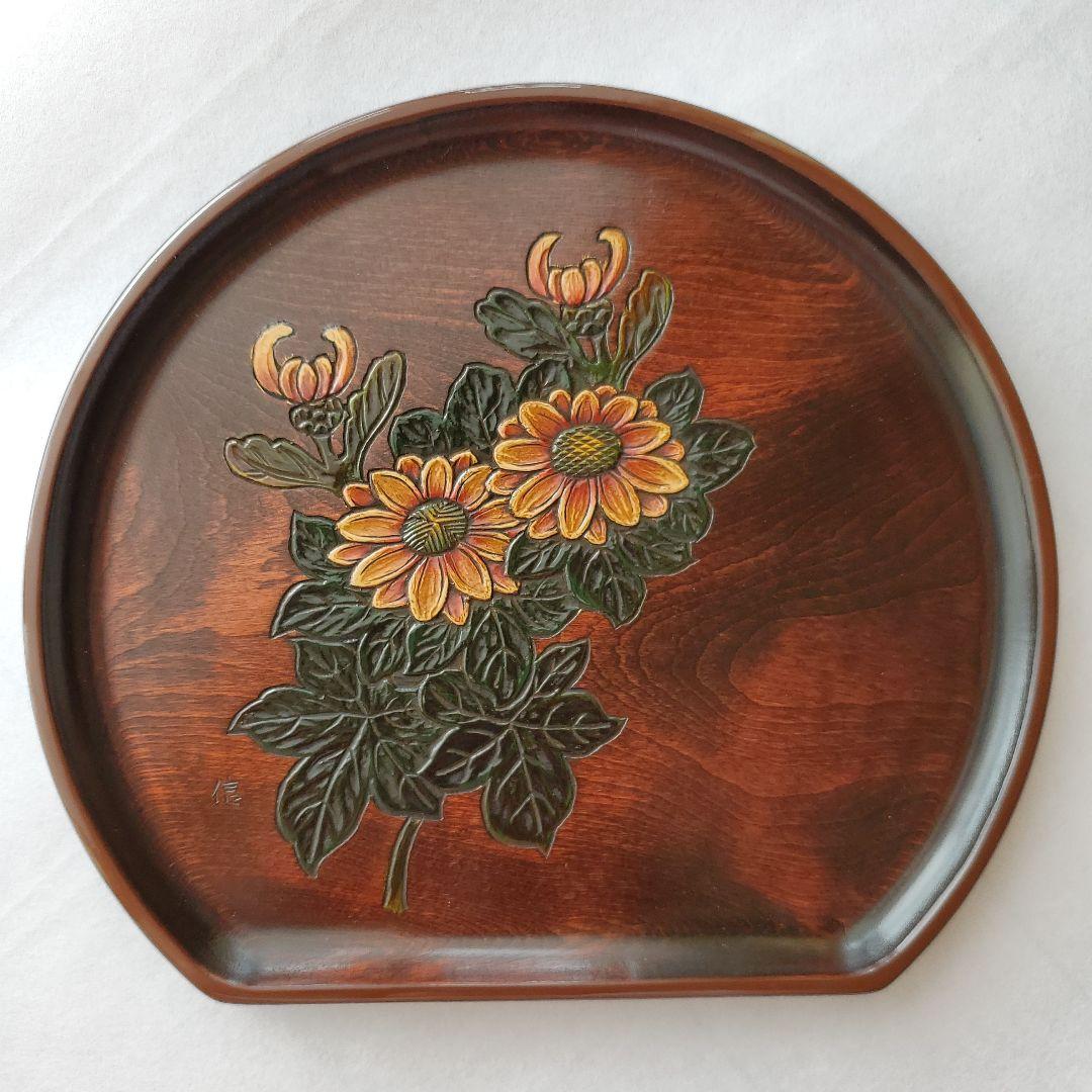 讃岐彫り漆器 半月盆5枚組