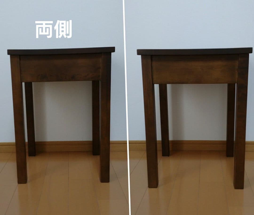 無印良品　ベットサイド テーブル　ブラウン　引き出し付き