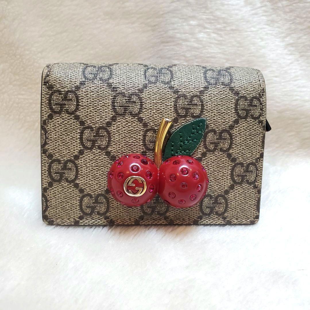 極美品 GUCCI　さくらんぼ　GGスプリーム　レザー　チェリー