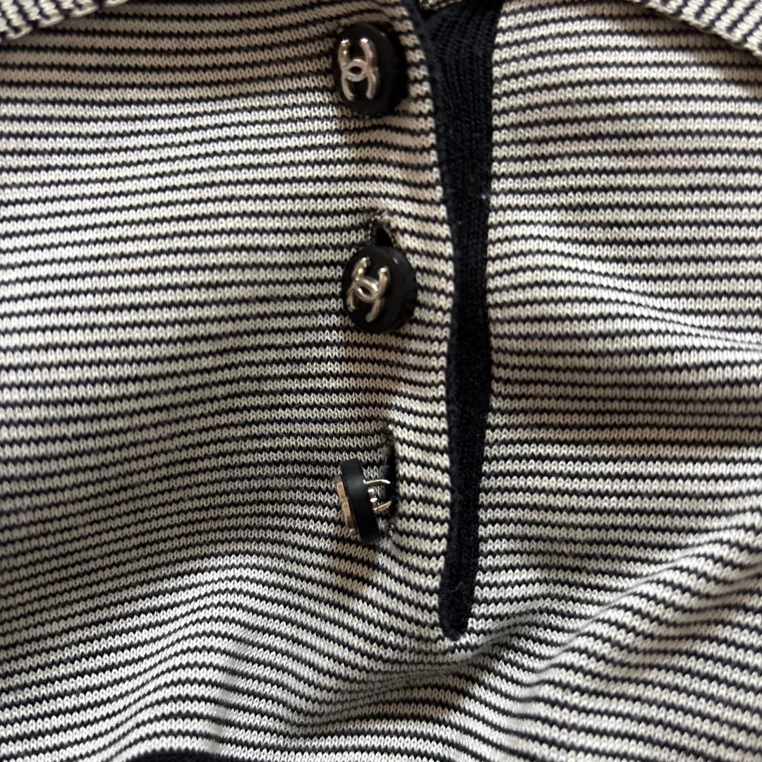 CHANEL ストライプ ポロシャツ 半袖