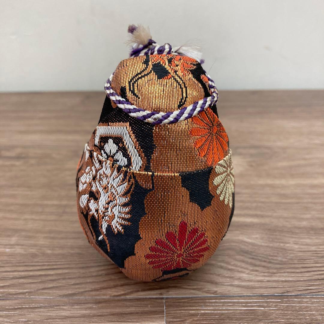 E-4 【昭和レトロ】姫だるま・殿だるま 2体セット 木目込み風 置物 金襴 縁