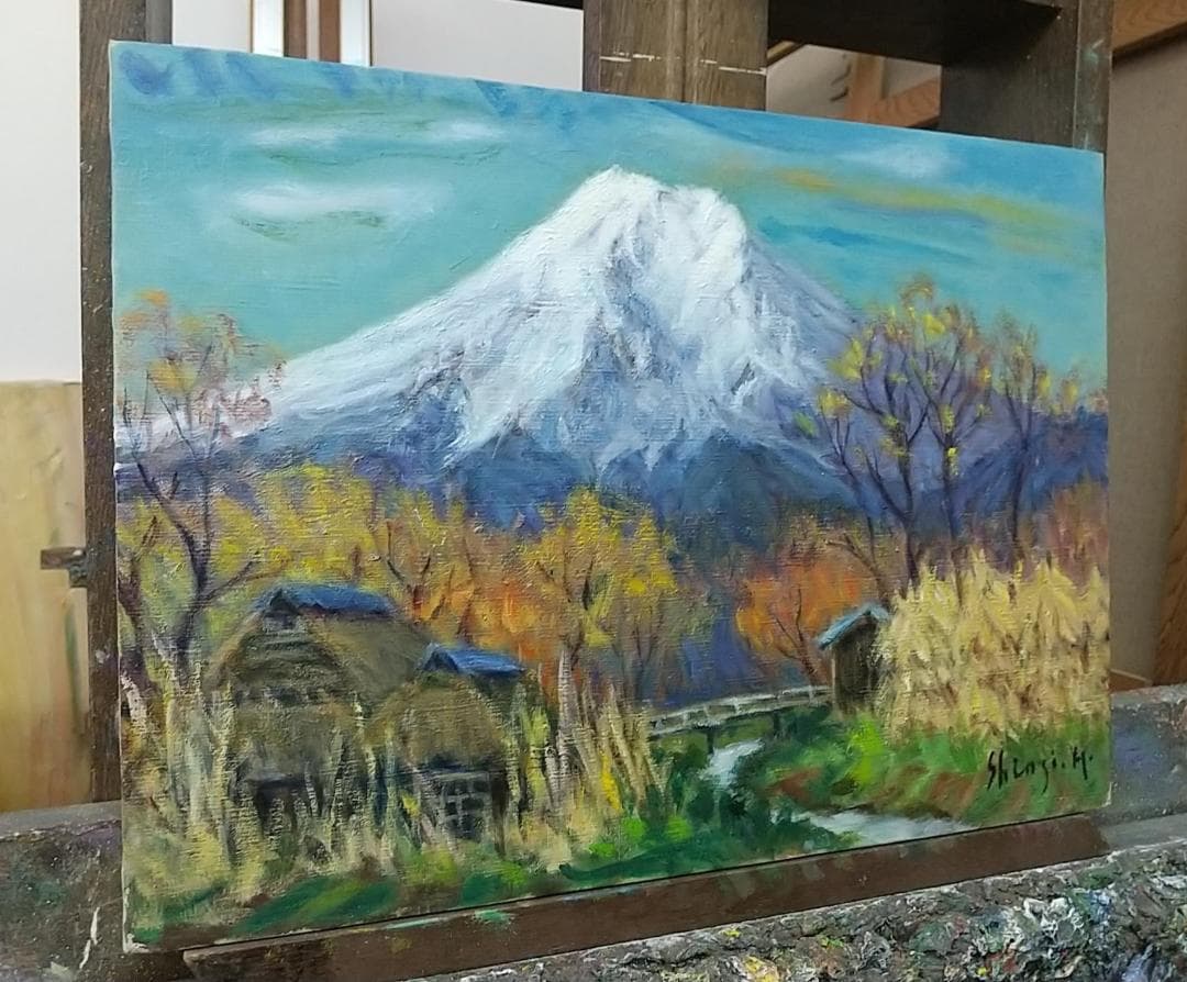 「忍野村風景」1976 P8 絵画 油絵