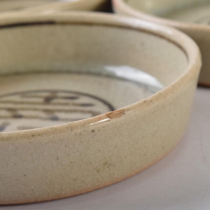 煎茶道具　春来居窯　多気檗山作　刷毛目　湯呑　茶托付　十客　共箱　C　8221