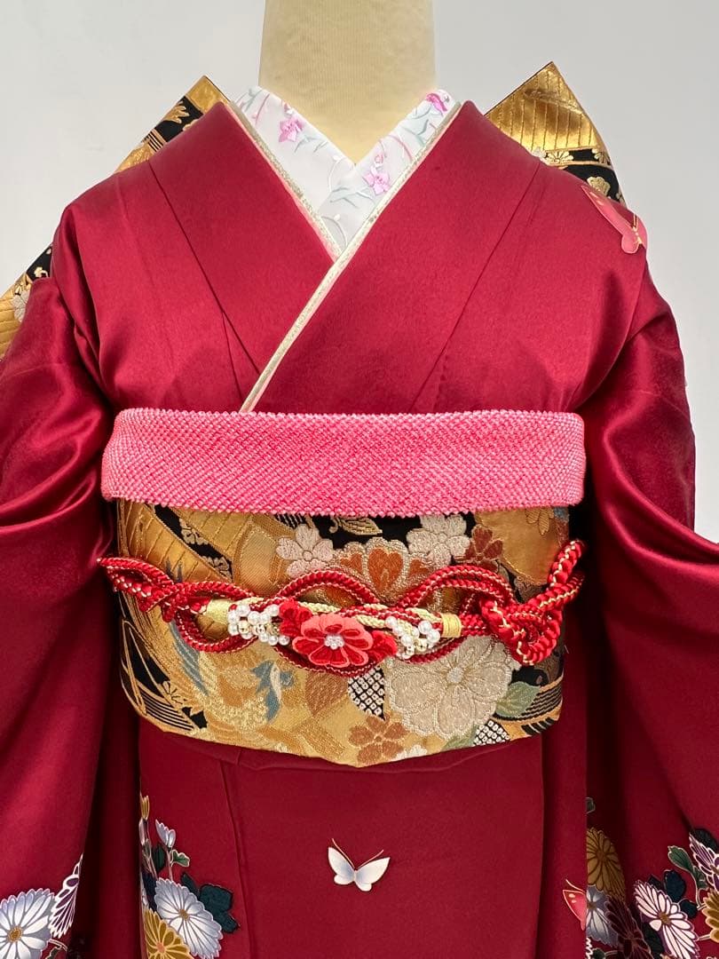 振り袖　フルセット　長襦袢付　金彩加工　刺繍入り　679