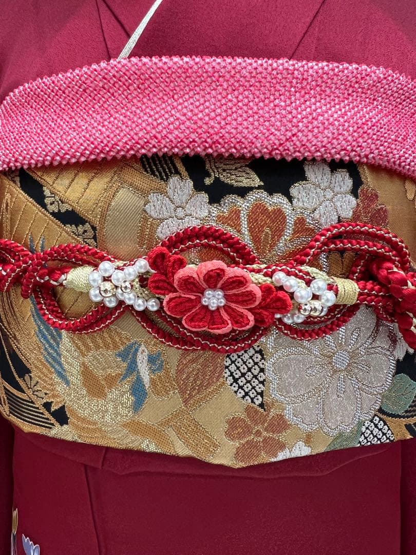 振り袖　フルセット　長襦袢付　金彩加工　刺繍入り　679