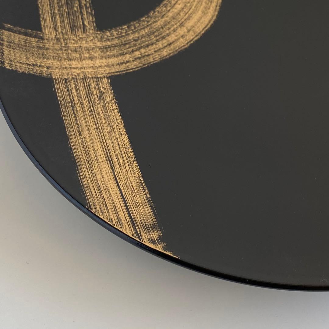 新品未使用品 山田平安堂 プレート大 2枚セット 海龍 飾皿 漆器