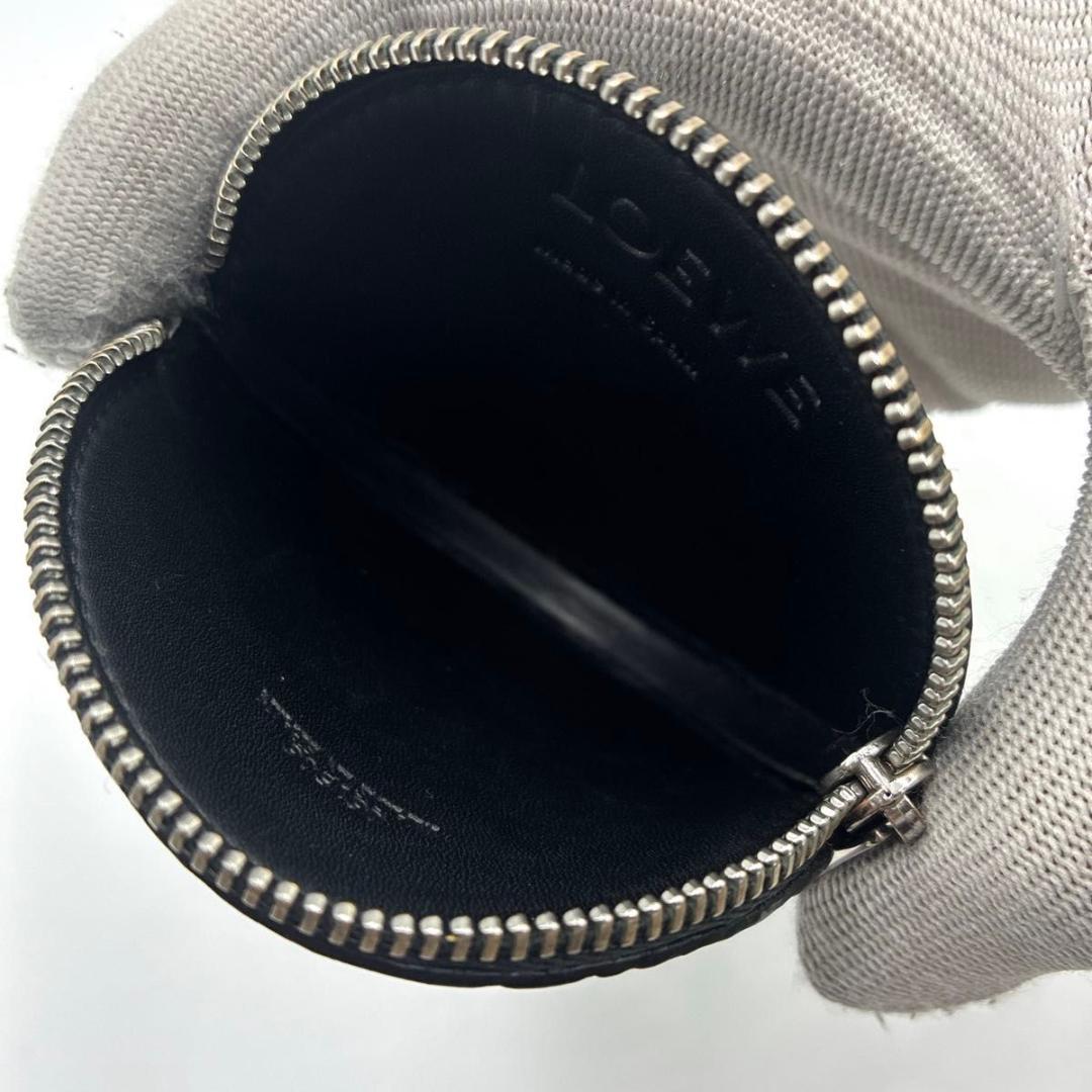 美品 LOEWE ケース クッキー リピートアナグラム レザー ブラック