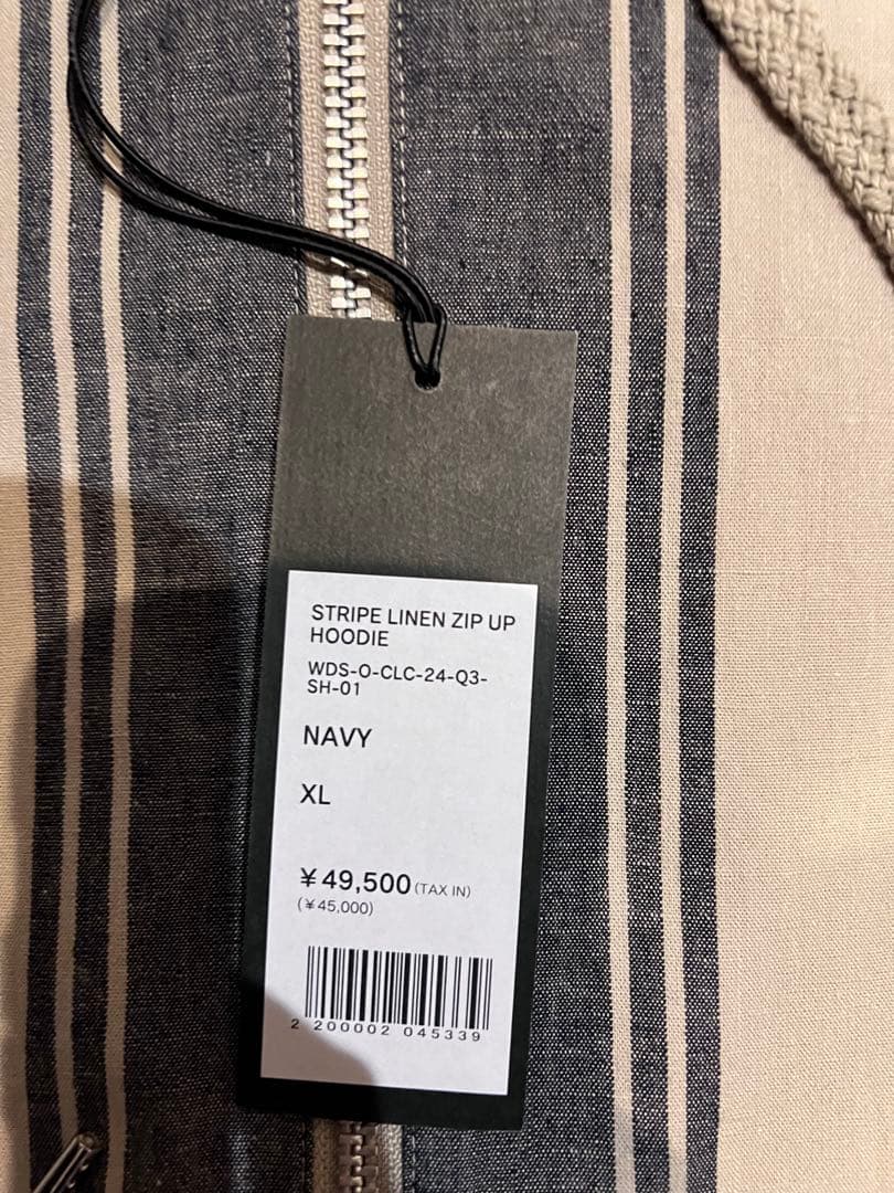 トップス WDS STRIPE LINEN ZIP UP HOODIE