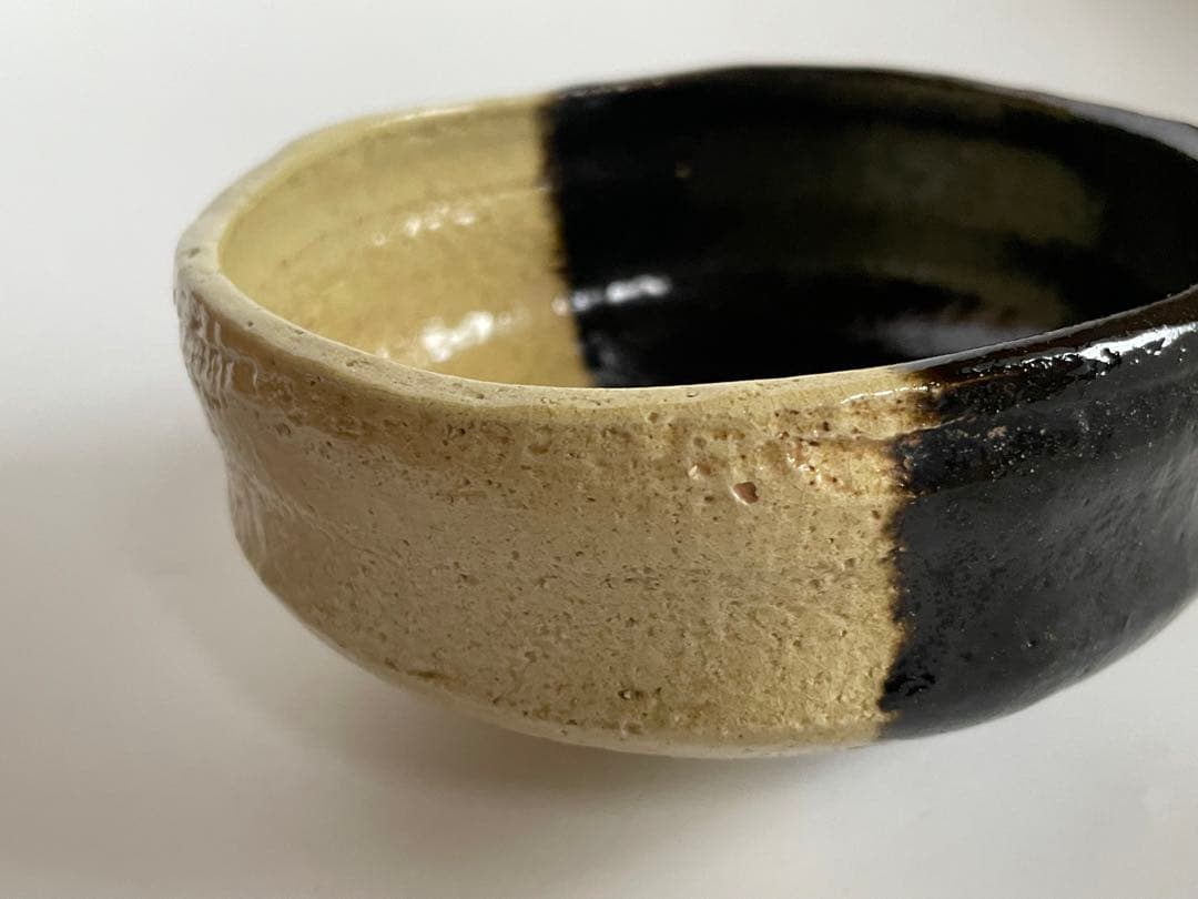 陶芸家　楽吉左衛門　楽了入？　掛分　茶碗　楽焼　箱書なし　茶道具