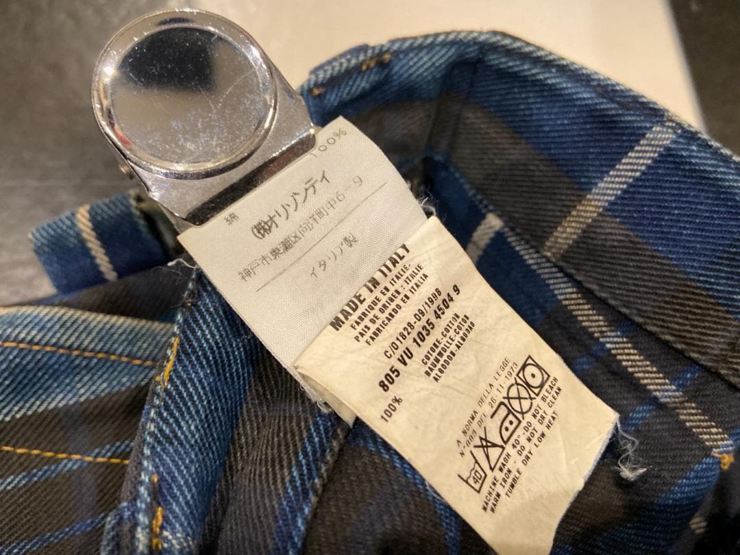 ◇ヴィヴィアンウエストウッド アングロマニア チェック ボンテージパンツ ブルー