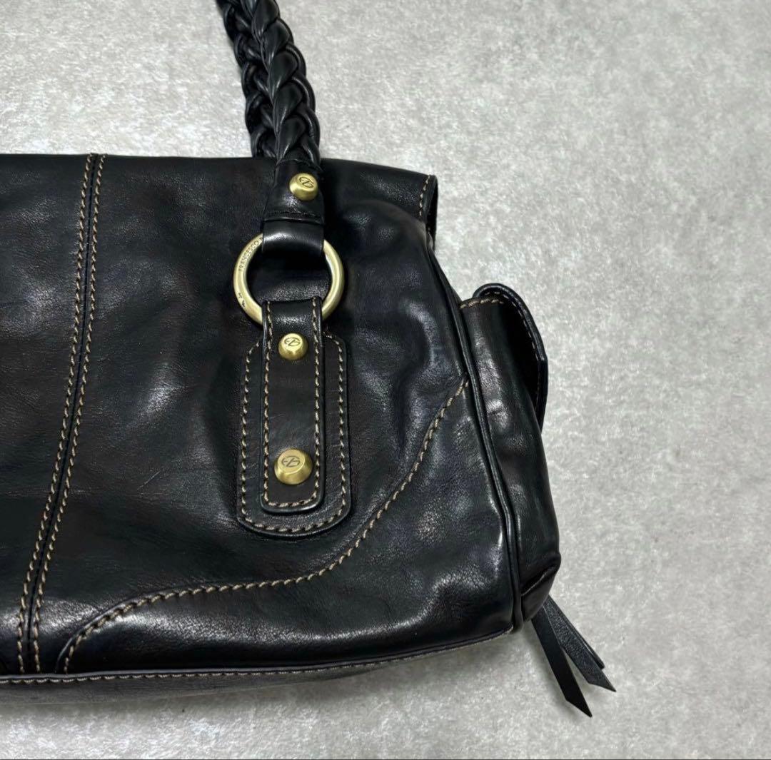 バッグ lether gimmick mini boston bag black y2k