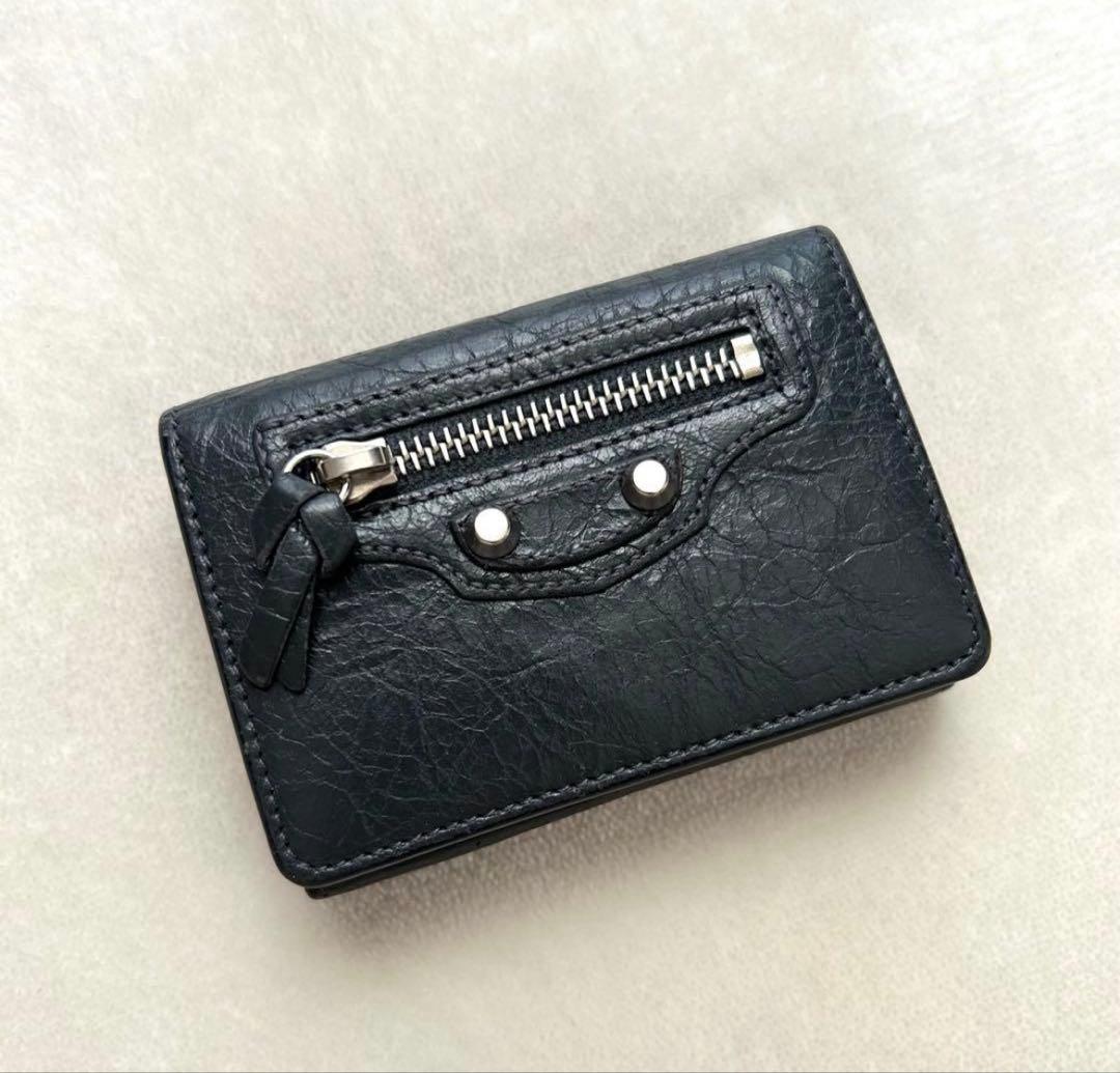 バレンシアガ 三つ折り財布 クラシックミニ グレー