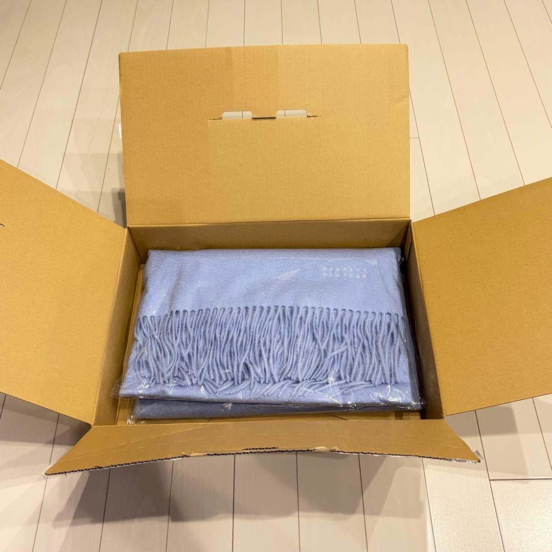 【新品】カシミア バーニーズニューヨーク マフラー ライトブルー ストール