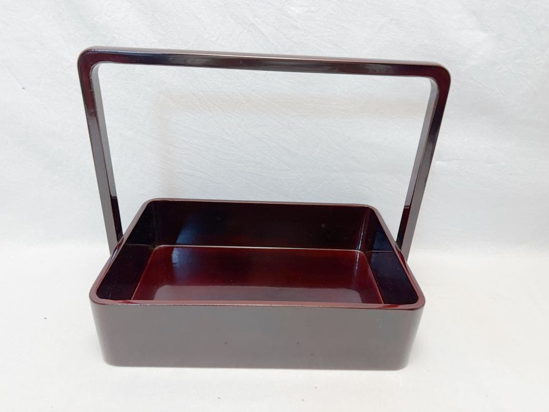 未使用 茶道具 木製溜塗 手持ち 煙草盆 莨盆 元箱