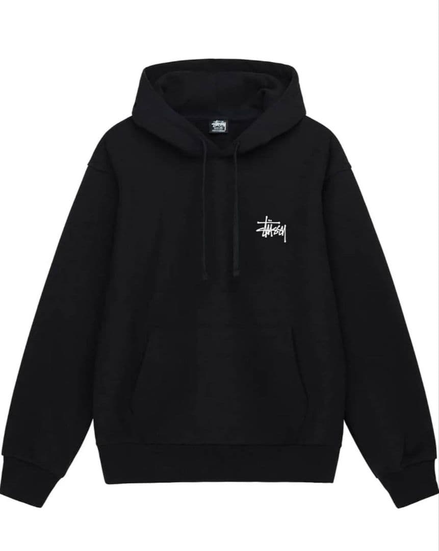 Stussy Mサイズ ブラック プルオーバーパーカー フードパーカー