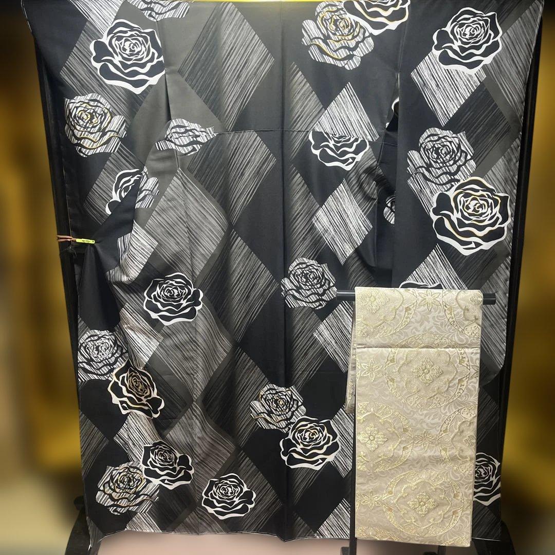 ⭐︎⭐︎ 風流パパ ⭐︎⭐︎振袖　帯　セット売り　黒　成人式