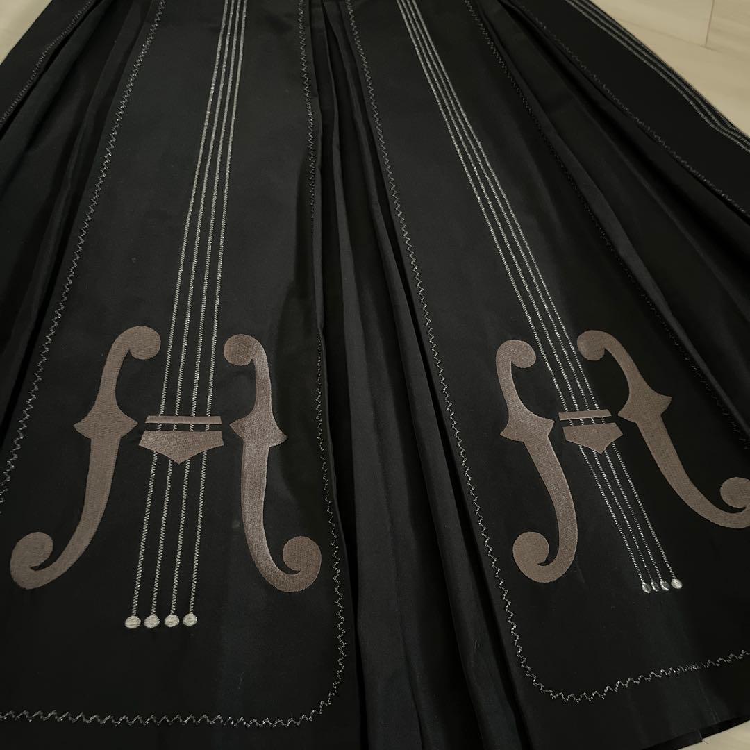 ▪︎ジェーンマープル▪︎バイオリン模様 フレアスカート 黒