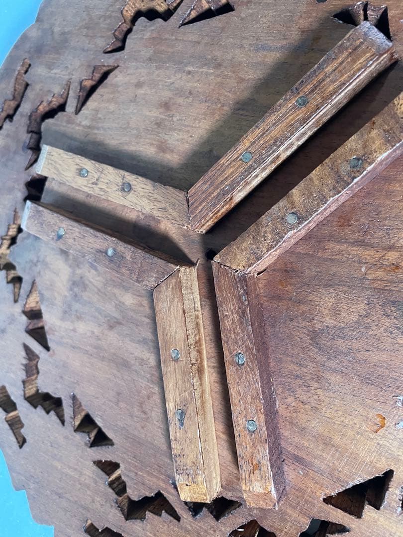 木製の葉模様トレイとスタンドセット