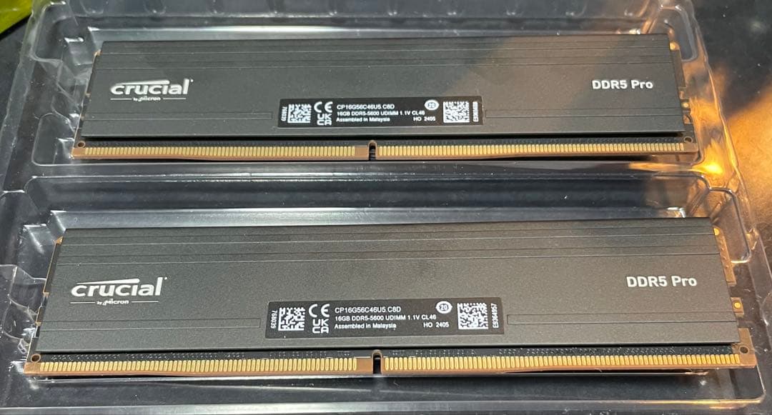 Crucial DDR5 Pro 5600 32gb(16×2枚)