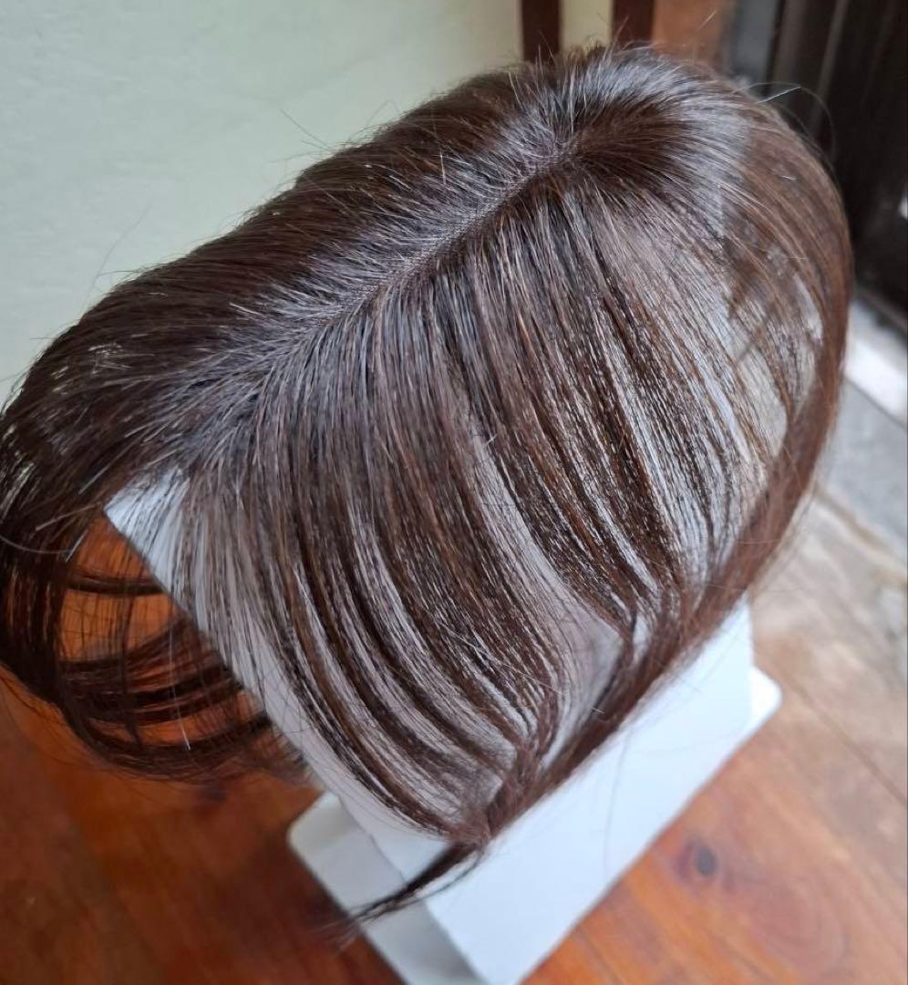 ヘアメイトチャチャ ポイントウィッグ ダークブラウン ショート白髪カバーウィッグ