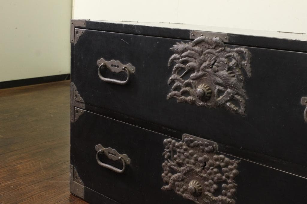 打ち出し金具！庄内箪笥 古家具/古民家/時代箪笥/チェスト/和家具/古道具/収納