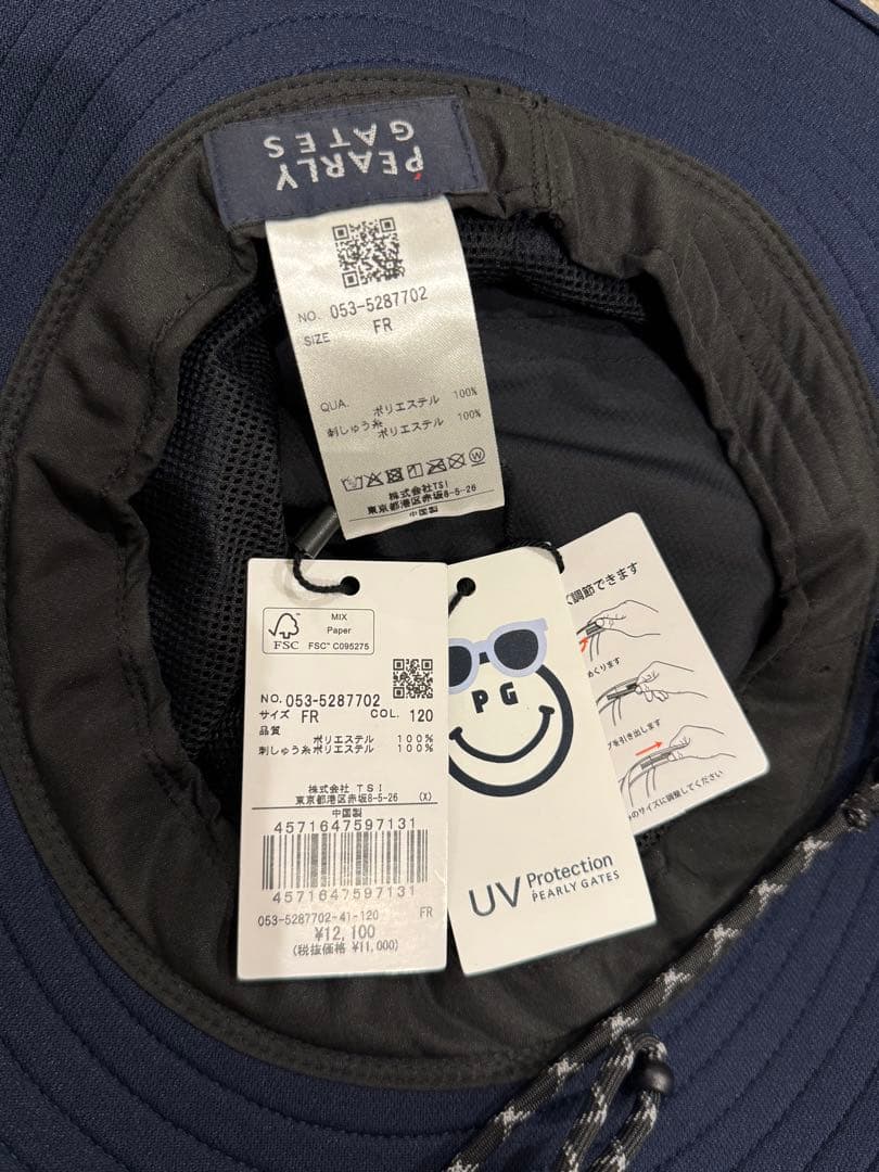 新品PEARLY GATESパーリーゲイツ メッシュつば広HAT ハット