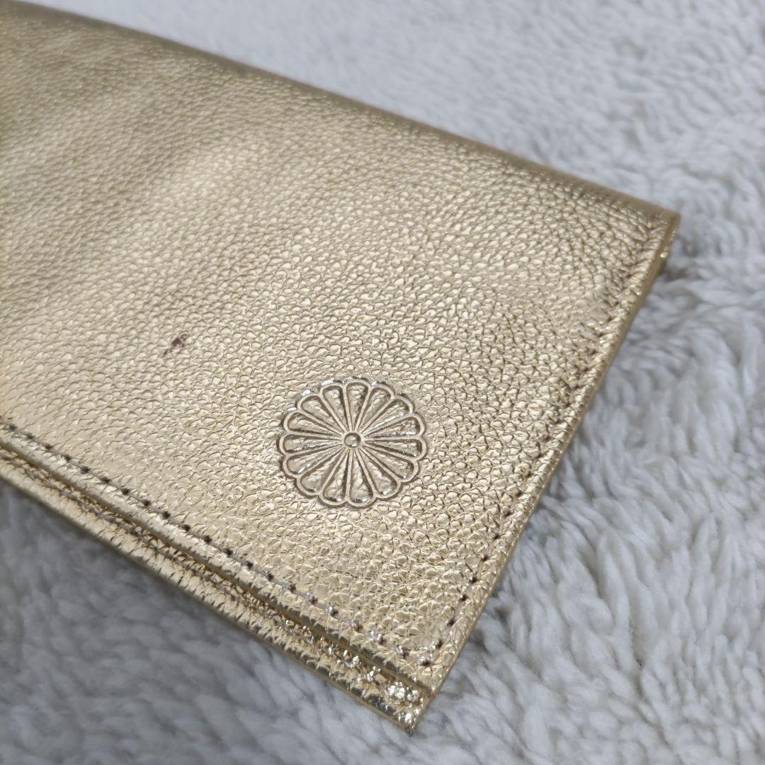 皇室　限定　長財布　折り財布　ゴールド　金