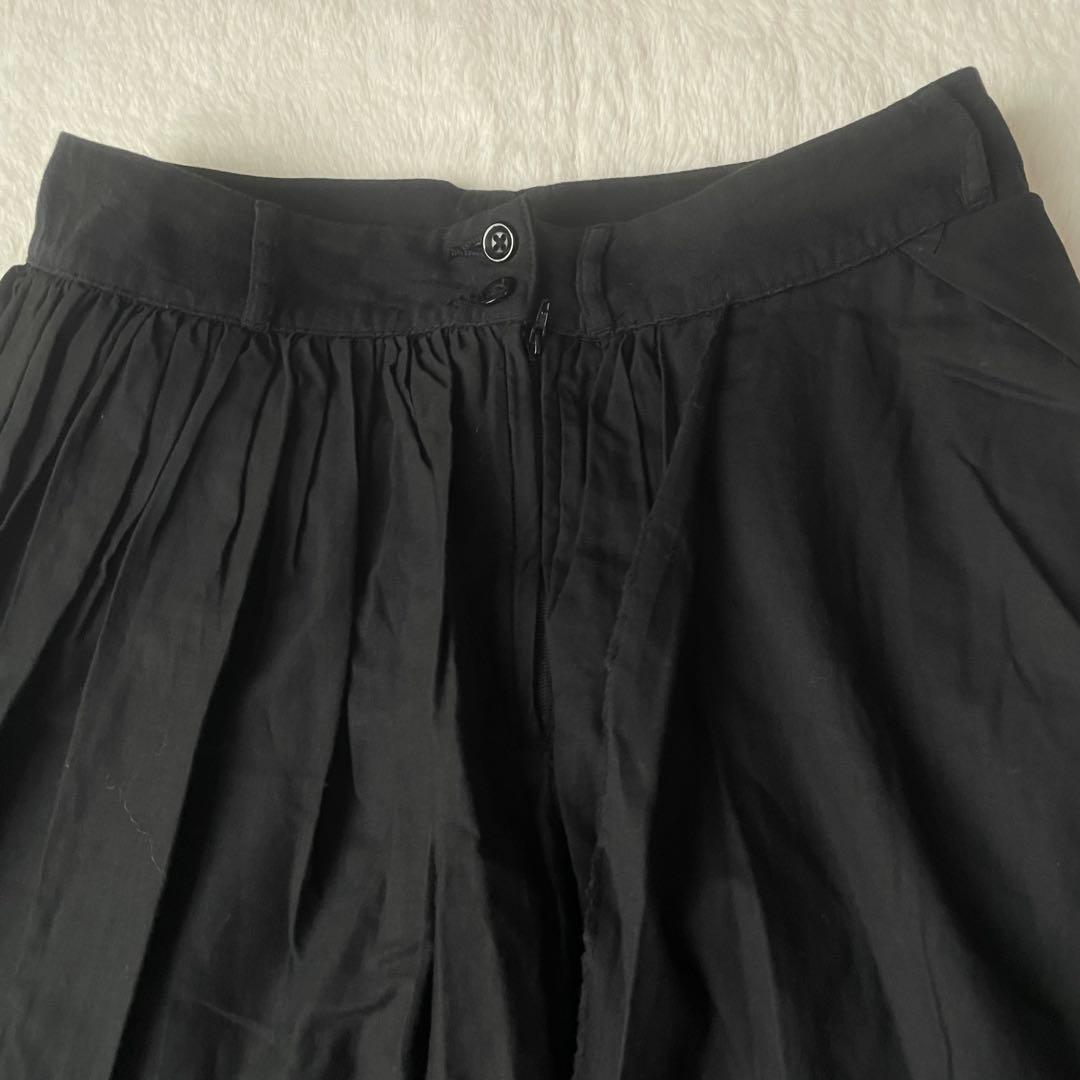 【希少】キャピタル ティアード プリーツ アシンメトリー リネン混 スカート 黒