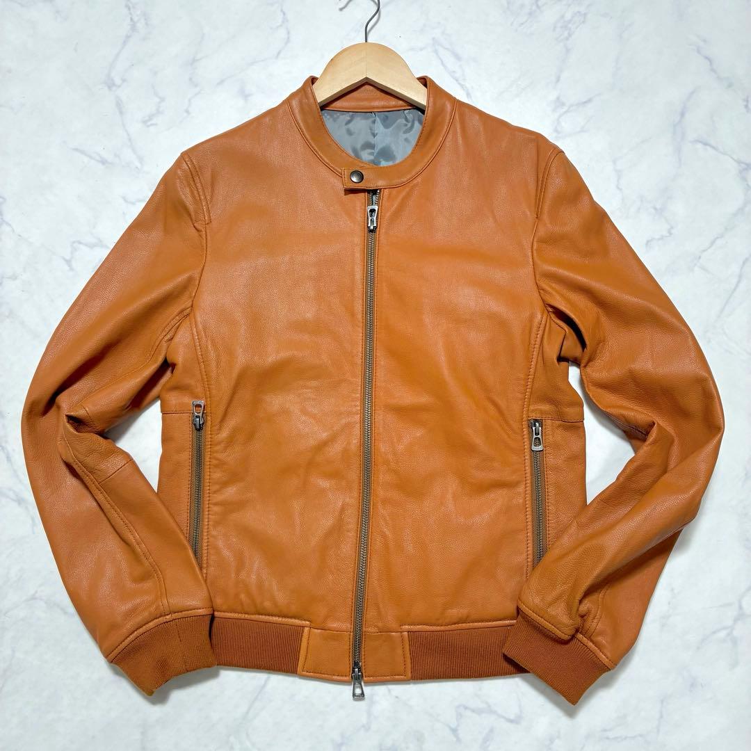 希少カラー/美品✨ムッシュニコル ライダース ジャケット 48 キャメル系 L