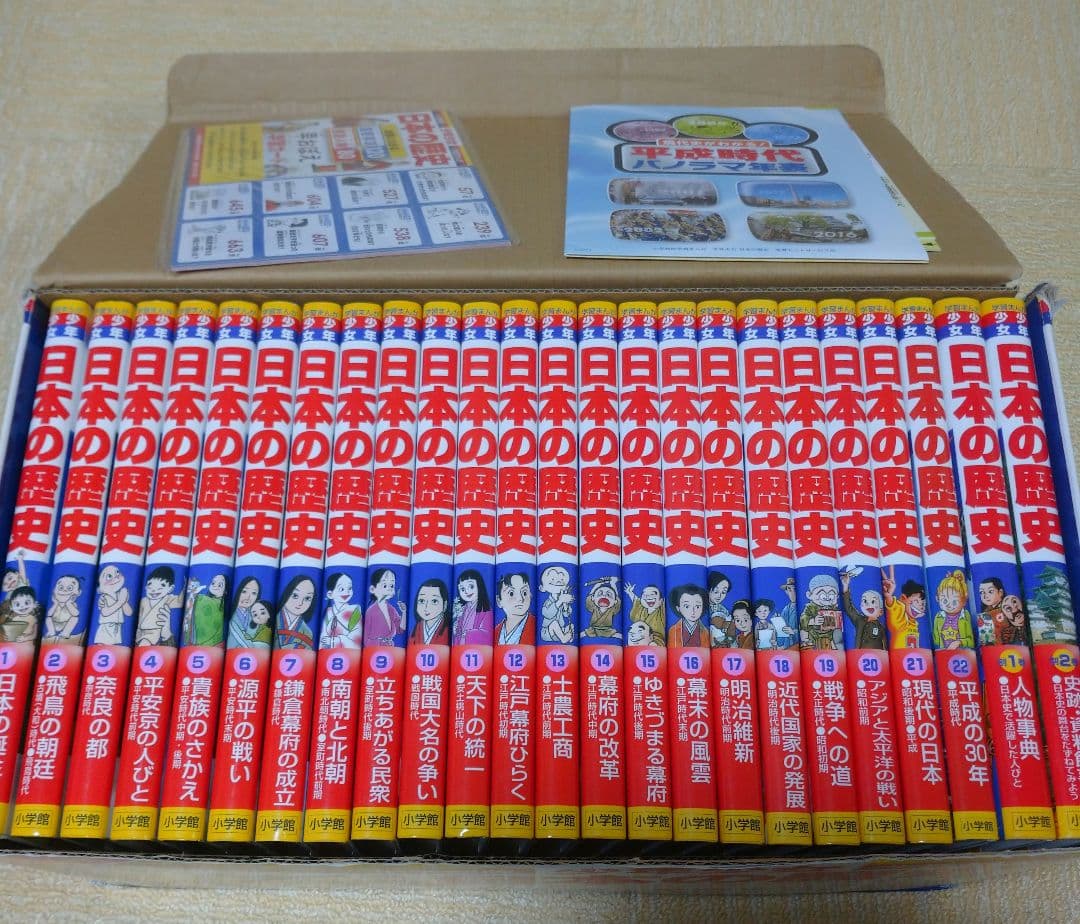 日本の歴史　 24巻セット 早おぼえカード、パノラマ年表付き。