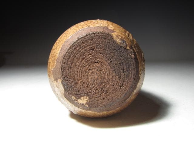 ○古萩茶入「遠山」裏千家六代 六閑斎花押 淡々斎追書 二重箱 替え仕覆k541