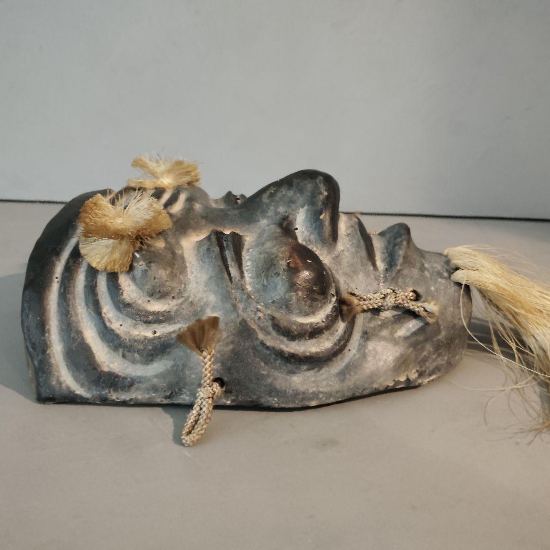 京都紙屋川面　端啓　お面　翁面相　てすき和紙製　古美術　伝統工芸品