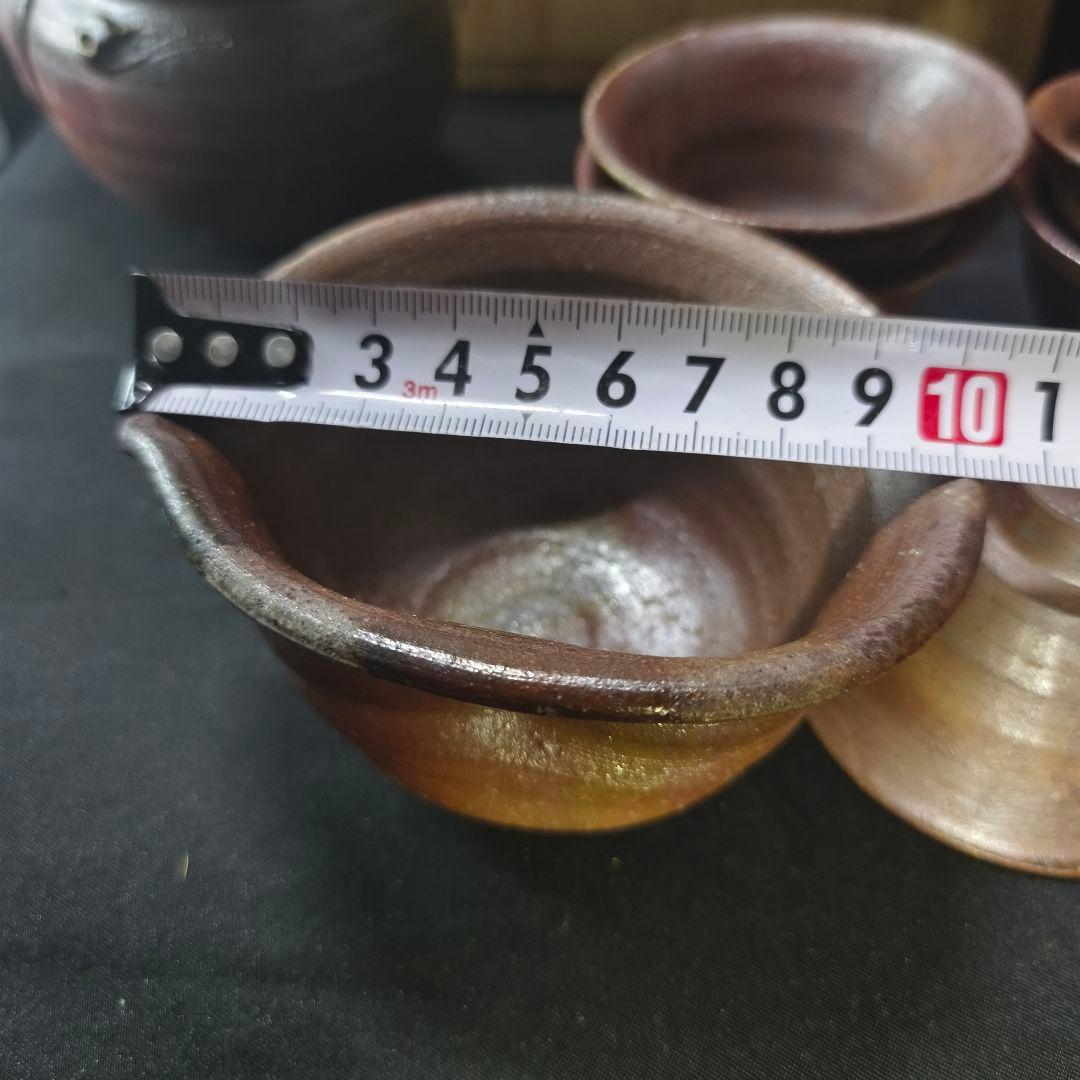 茶道具 備前焼 窯変煎茶器 吉延英秀 火襷宝瓶 共箱 未使用美品 旧家蔵出極上品