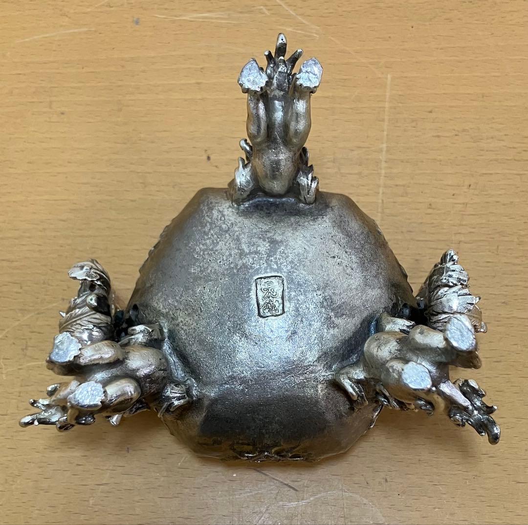 【香炉】六角形の香炉　元成作　獅子飾り付蓋　鳳凰耳飾　獅子三足