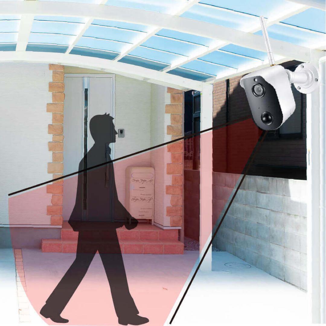 [新品] 防犯カメラソーラーバッテリー無線カメラ&モニターセット