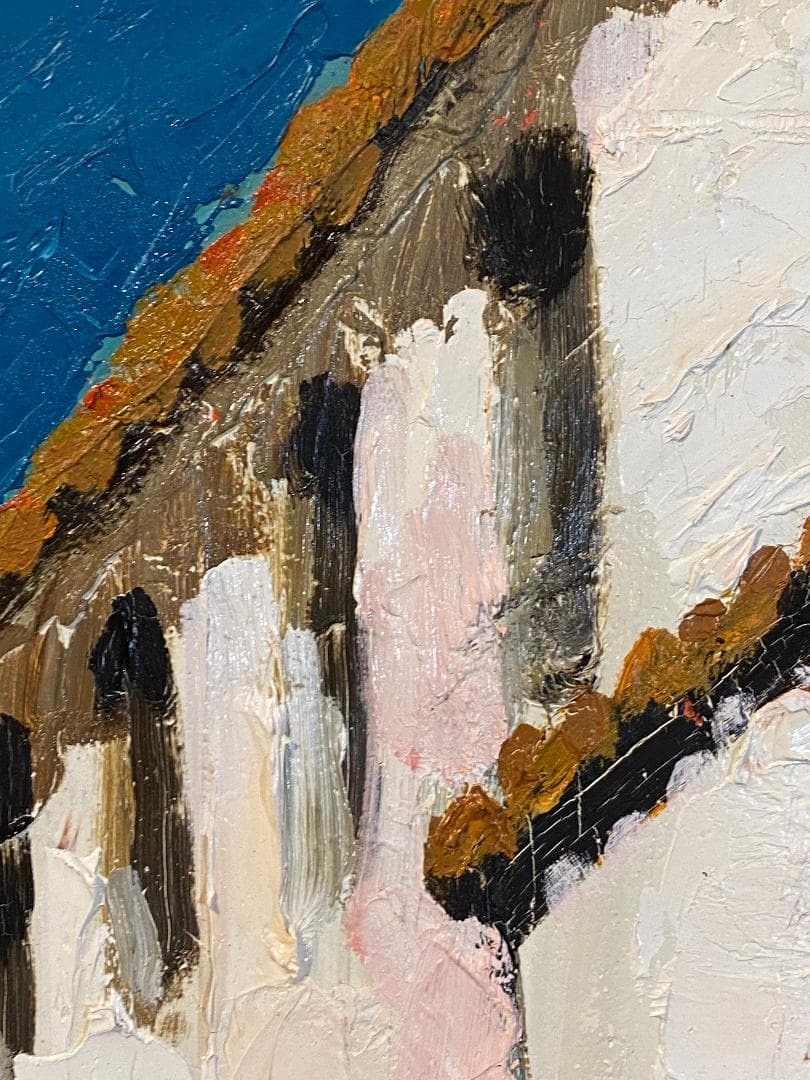 「真作」加納秀雄「ロハの裏町」風景画　油彩画　額装　サイン有り　F8号