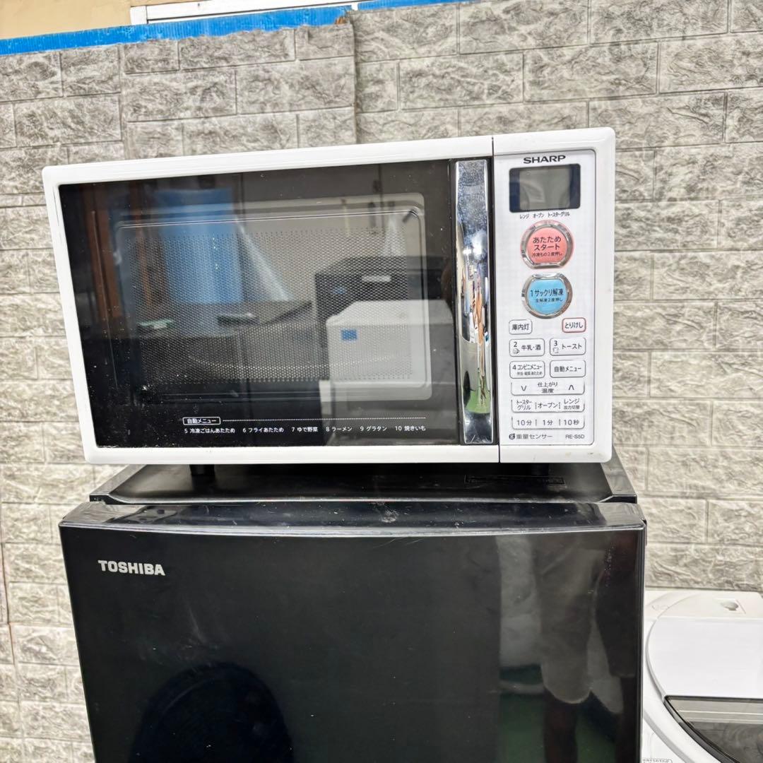 611 東芝　冷蔵庫　洗濯機　SHARP オーブンレンジセット　小型　一人暮らし