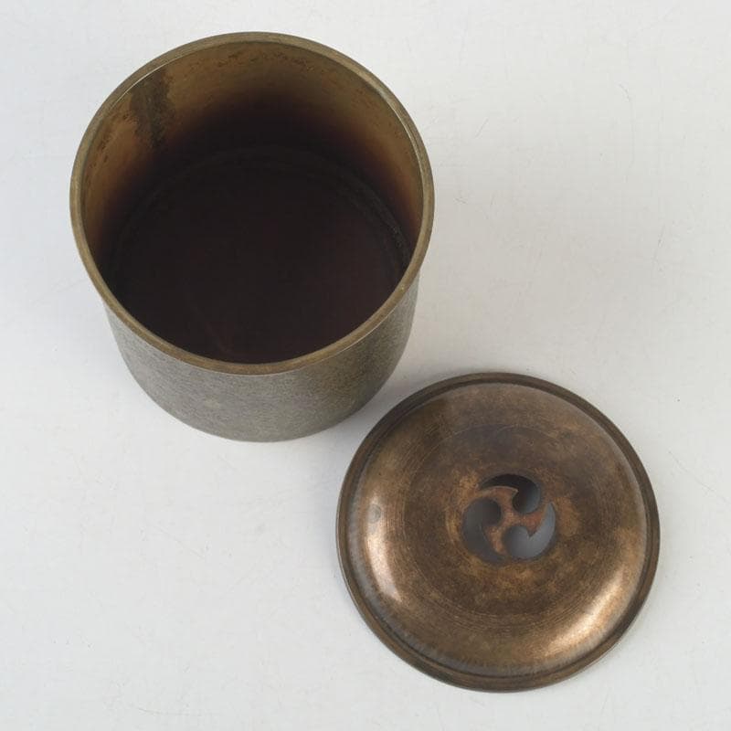 煎茶道具　黄銅　茶こぼし　建水　V　9637