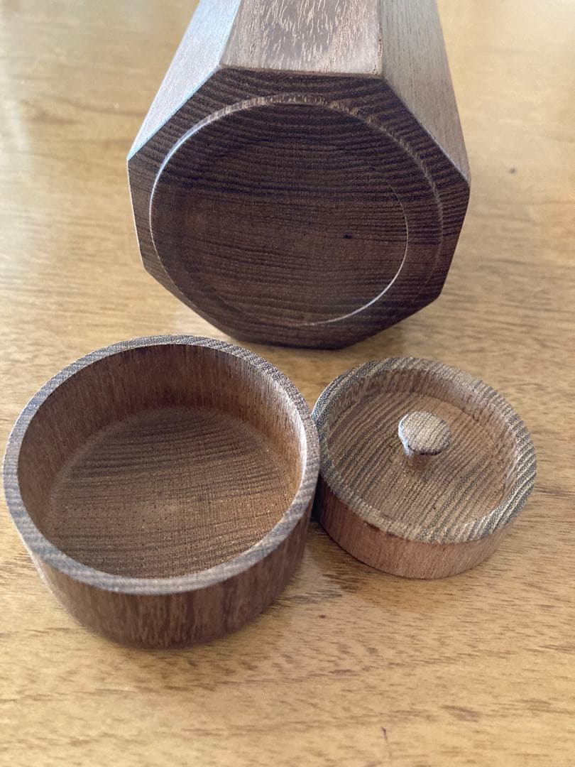 神代欅茶筒正峰作　千年の杢　木地師正夫作