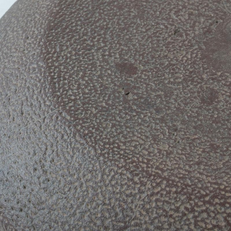 茶道具　釜師　菊池政光作　筋入平丸釜　共箱　V　9293A